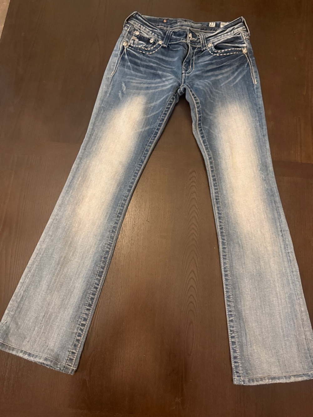 Miss Me Jeans Women’s 27 Bootcut Embellished Buckle Exclusive Medium Wash